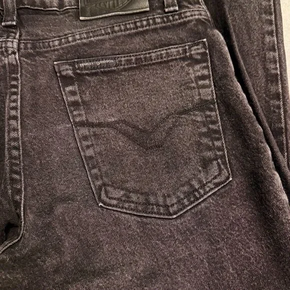 Harley-Davidson Black Bootcut Faded Jeans Moto Vintage Style Denim‎ 90s Y2K Sz 8 - Picture 6 of 9